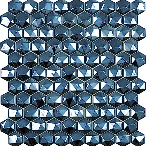 Honey Diamond Black Mosaic 35mm Hex (31.7x30.7cm)