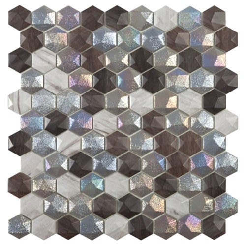 Honey Forest Mix Hex Mosaic 35mm Hex (31.7x30.7cm)