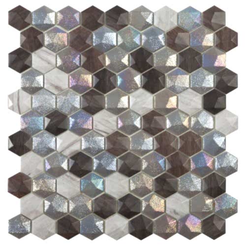 Honey Forest Mix Hex Mosaic 35mm Hex (31.7x30.7cm)
