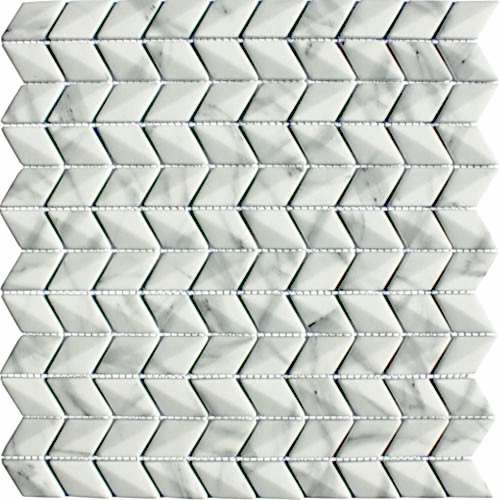 Ritz Carrara - Diamond Chevron Mosaic 25x45mm (30.9x29.6cm)