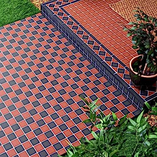 Era Red & Black Chequer Mosaic 29.1x29.1cm