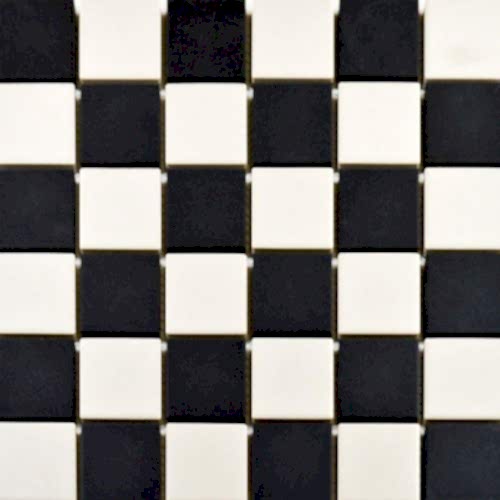 Era White & Black Chequer Mosaic 29.1x29.1cm