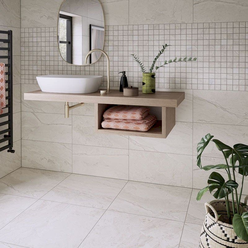 Earthsong White Mosaic 30x30cm (per sheet)
