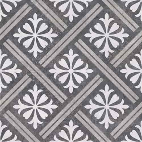 Mondrian Charcoal Patterned Vitrified 33.5x33.5cm (box of 13)