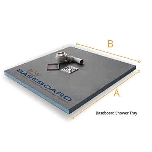Baseboard Rectangular Shower Tray, Drain & Trap