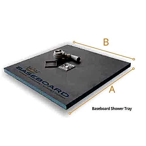 Baseboard Rectangular Shower Tray, Drain & Trap