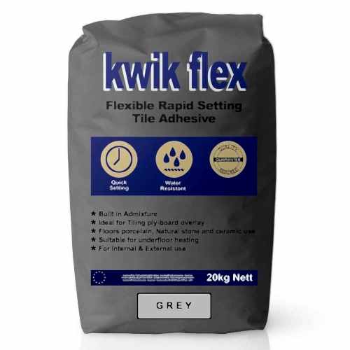 TileTight Kwik Flex Rapid Set Grey Adhesive (20kg bag)