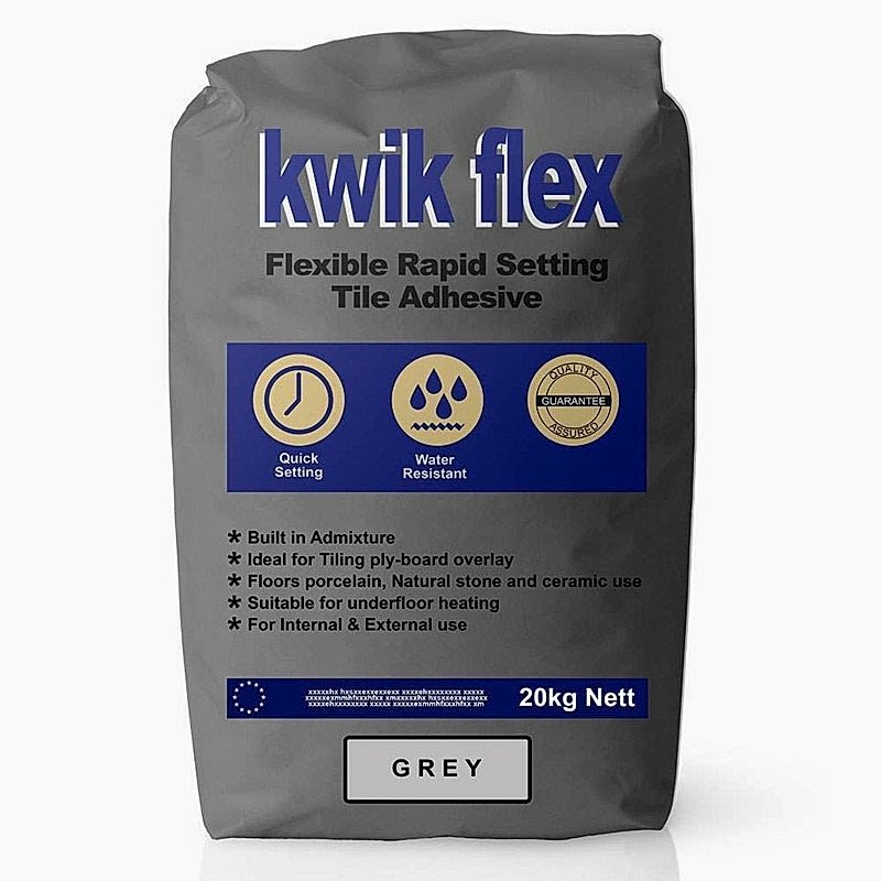 TileTight Kwik Flex Rapid Set Grey Adhesive (20kg bag) TileTight Kwik Flex Rapid Set Grey Adhesive (20kg bag)