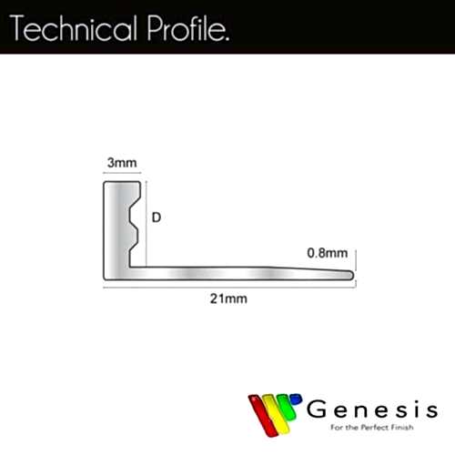 Genesis PVC Straight Edge Trim 10mm White 2.5m (pack of 5)