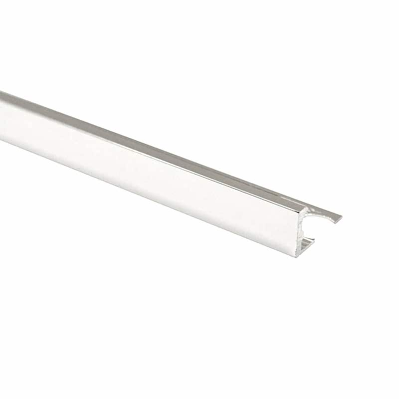 Genesis Aluminium Straight Edge Trim 12mm Bright Silver 2.5m (pack of 5)