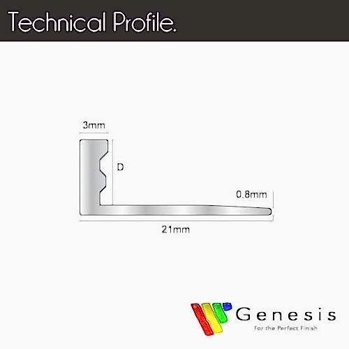 Genesis Aluminium Straight Edge Trim 10mm Brushed Copper 2.5m (pack of 5)