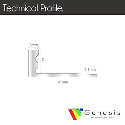 Genesis Aluminium Straight Edge Trim 10mm Brushed Copper 2.5m (pack of 5)