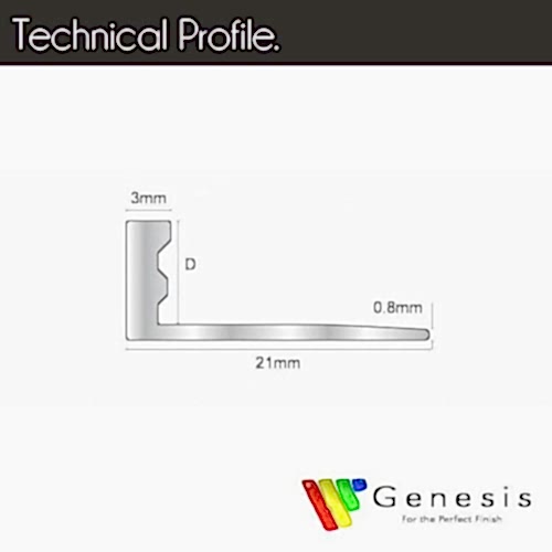 Genesis Aluminium Straight Edge Trim 10mm Brushed Effect 2.5m (pack of 5)