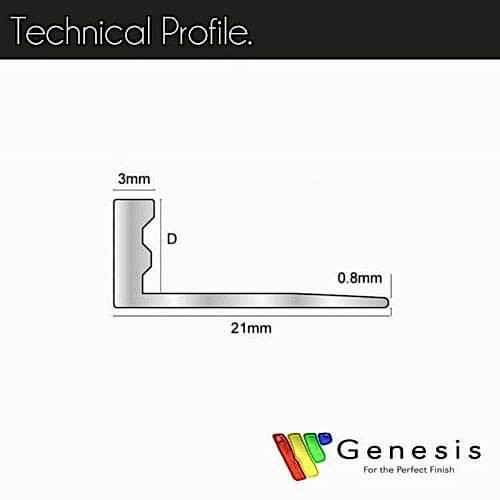 Genesis Aluminium Straight Edge Trim 10mm Brushed Effect 2.5m (pack of 5)