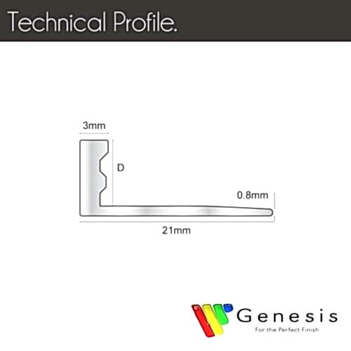 Genesis Aluminium Straight Edge Trim 12mm Brushed Effect 2.5m (pack of 5)