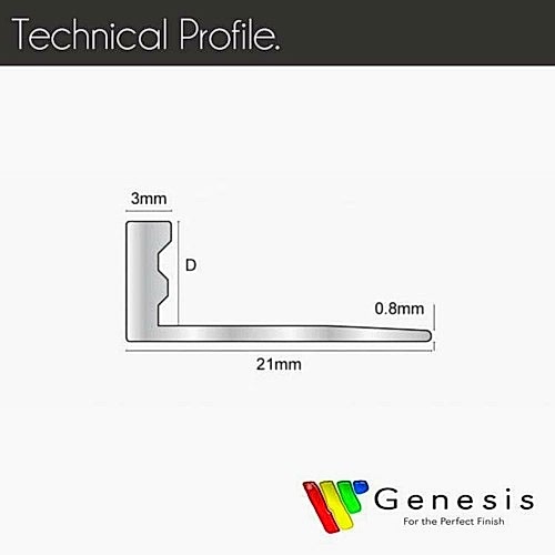 Genesis Aluminium Straight Edge Trim 12mm Brushed Effect 2.5m (pack of 5)