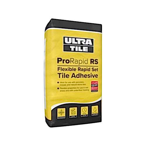 UltraTile ProRapid RS - Flexible Rapid Set Tile Adhesive C2FT - White (20kg bag)