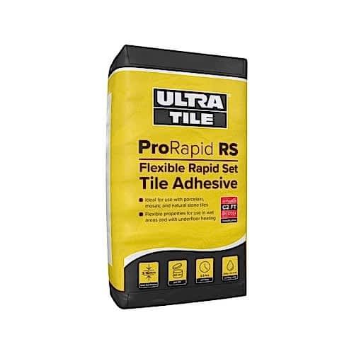 UltraTile ProRapid RS - Flexible Rapid Set Tile Adhesive C2FT - White (20kg bag)