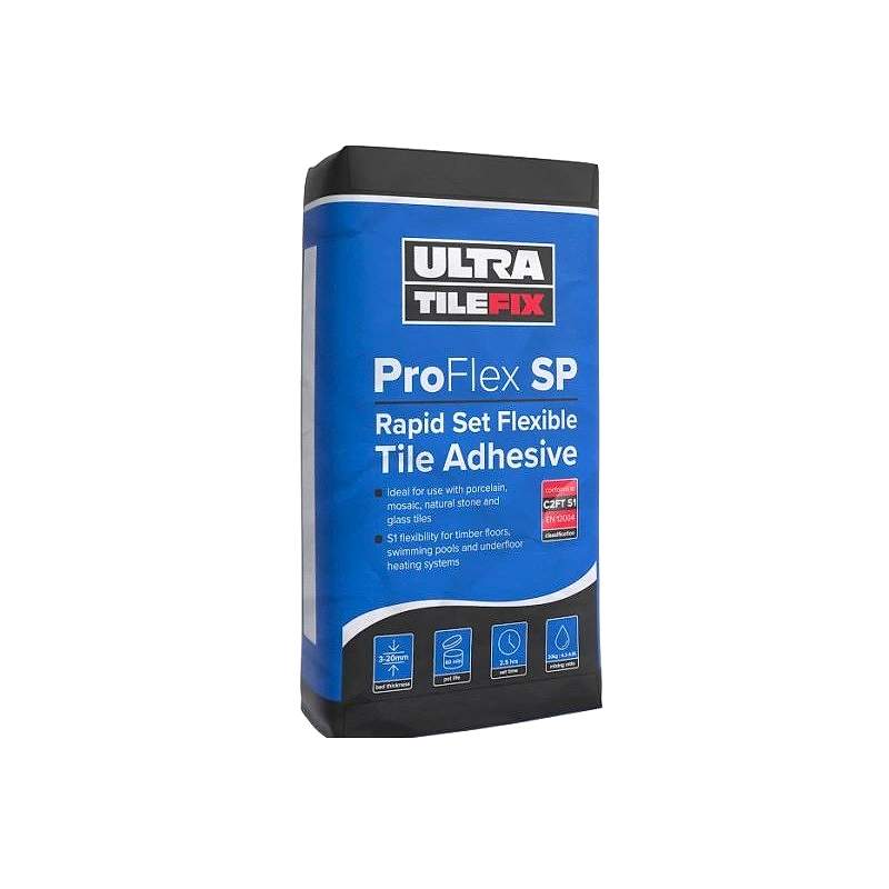 UltraTile ProFlex SP - Rapid Set Flexible Tile Adhesive C2FT-S1 - White (20kg bag)