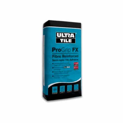 UltraTile ProGrip FX  - Fibre Reinforced Semi-Rapid Tile Adhesive C2TE-S1 - Grey (20k bag)