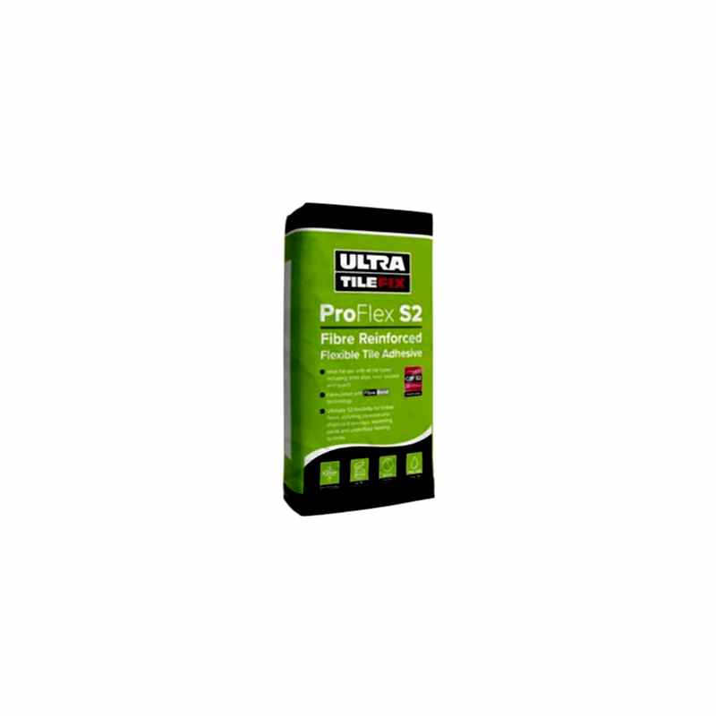 UltraTile ProFlex S2 - Fibre Reinforced Flexible Tile Adhesive C2F-S2 - Grey (20kg bag)