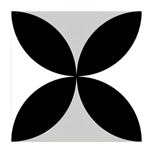 Symphony Black Matt 20x20cm Petals A (box of 14)