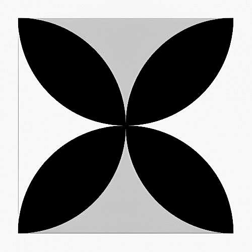 Symphony Black Matt 20x20cm Petals A (box of 14)