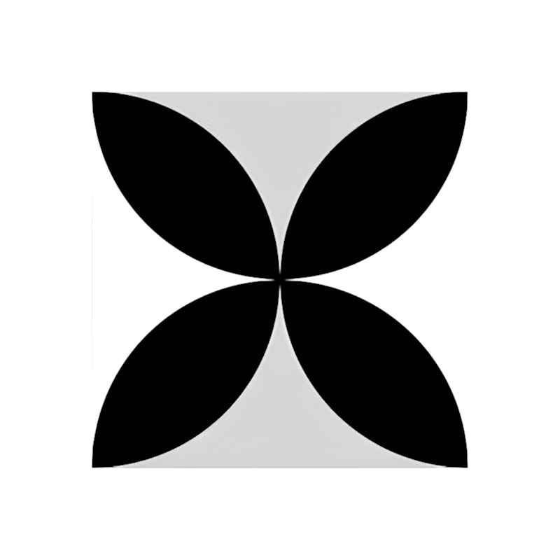 Symphony Black Matt 20x20cm Petals A (box of 14)