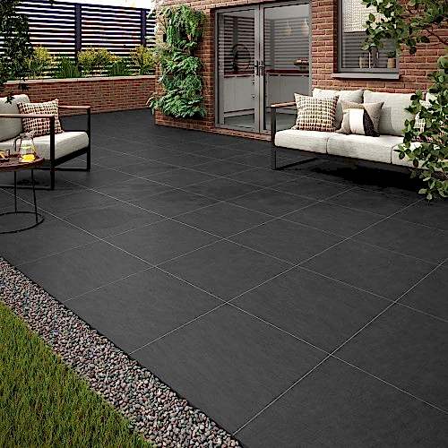 Baslow Black 60x60cm 20mm Outdoors (box of 2)