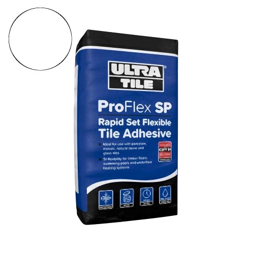 UltraTile ProFlex SP - Rapid Set Flexible Tile Adhesive C2FT-S1 - White (20kg bag)