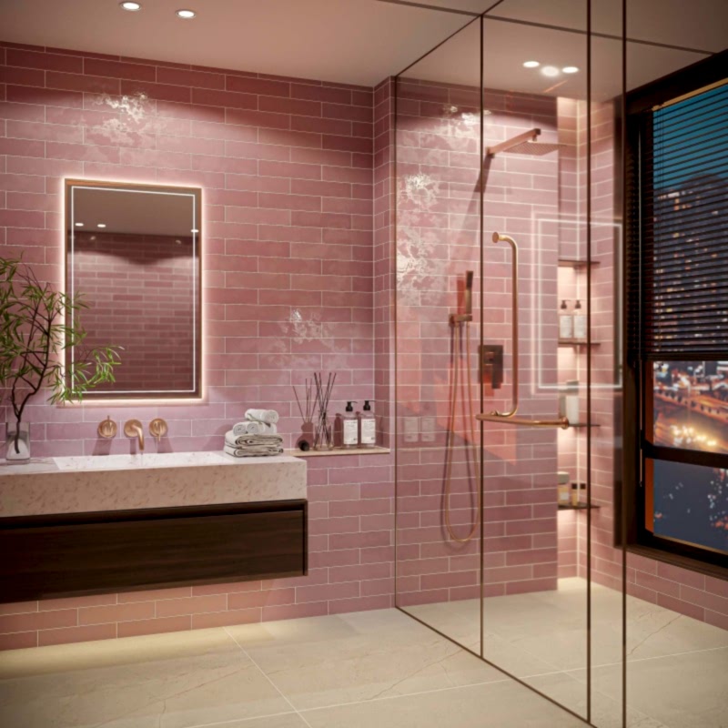 Oval Pink Tile 7x30cm (box of 22)