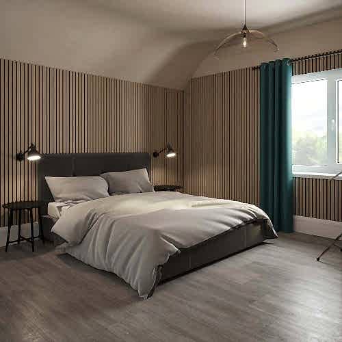 Natural Oak Acoustic Wall Panel 60x240cm (per panel)