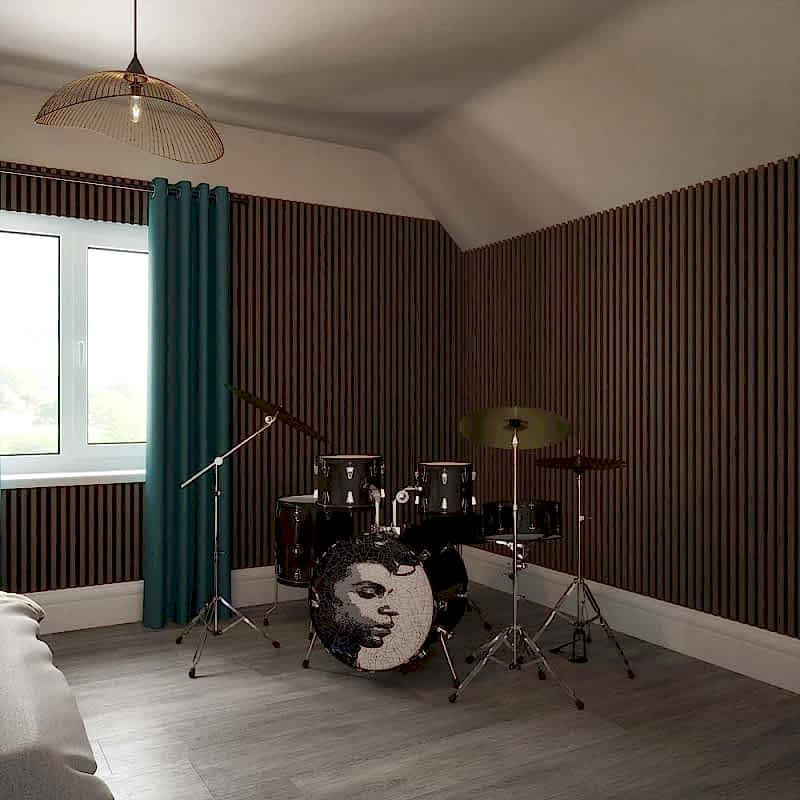 Walnut Acoustic Wall Panel 60x240cm (per panel)